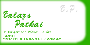 balazs patkai business card